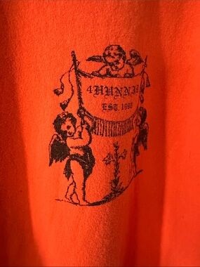4HUNNID Orange Short Sleeve Graphic Tee